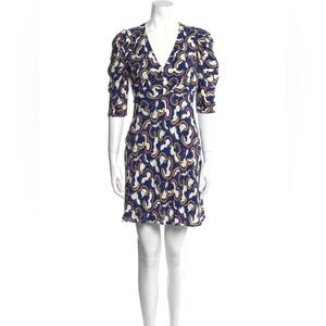 SALONI 6 Mini-Dress COLETTE Navy Daybreak Abstract Paisley MINTSALONI
